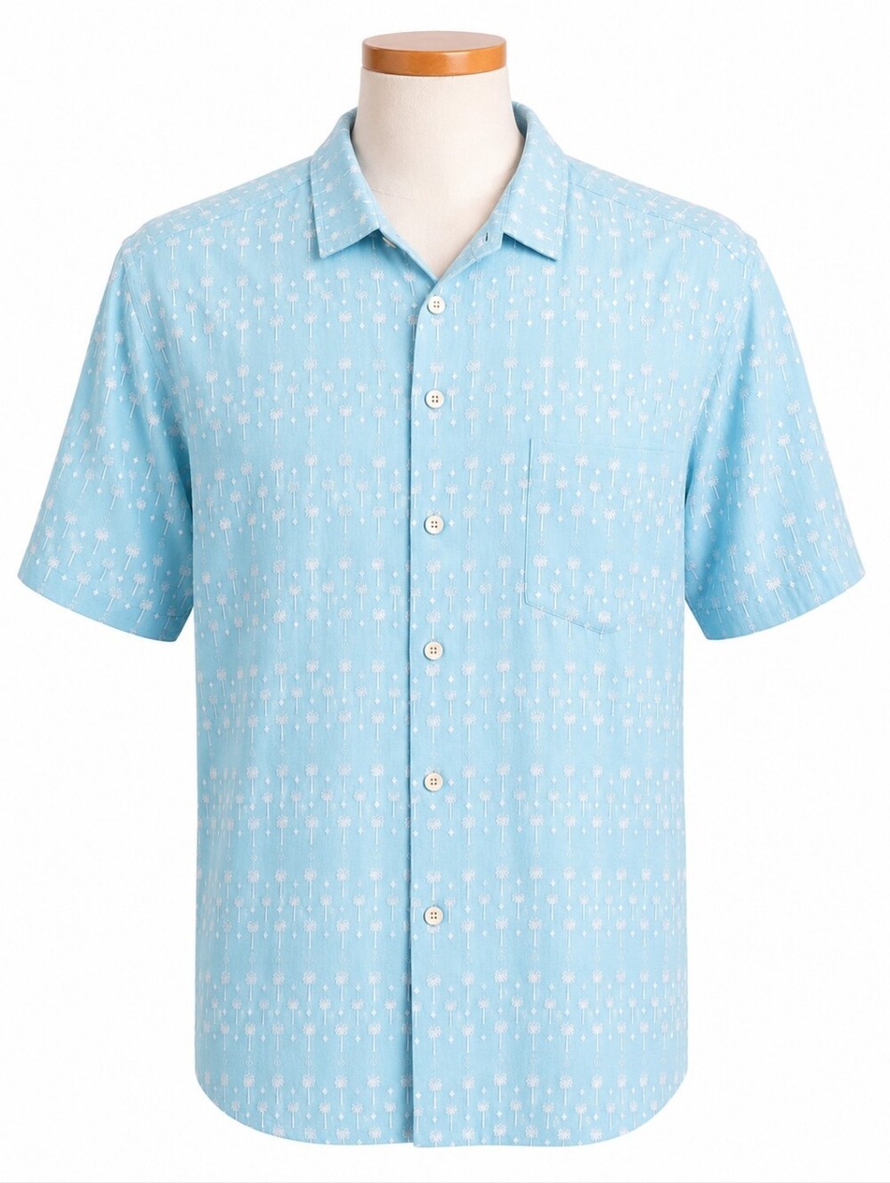 Tommy Bahama Coconut Point Blue Geo Fronds SS Camp Shirt XL Island Zone Cool Max